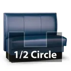 image of JustChair JBSB-USP-HC-42-GR1/COM 1/2 Circle Corner Booth, Channel Back, Upholstered Seat, 42" Height