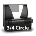 image of JustChair JBSB-UVB-TQ-48-GR1/COM 3/4 Circle Corner Booth, V Shape Back, Upholstered Seat, 48" Height