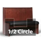 image of JustChair JBSB-WBBO-HC-42-GR2 1/2 Circle Banquette Bench, Vertical Beadboard Back, Removable Seat, 42" Height