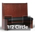image of JustChair JBSB-WBBO-HC-48-GR1/COM 1/2 Circle Banquette Bench, Vertical Beadboard Back, Removable Seat, 48" Height