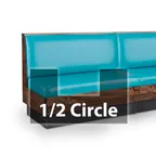 image of JustChair JBSB-WCP-HC-36-GR3 1/2 Circle Banquette Bench, Horizontal Beadboard Back, Upholstered Seat, 36" Height