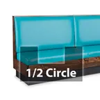image of JustChair JBSB-WCP-HC-42-GR2 1/2 Circle Banquette Bench, Horizontal Beadboard Back, Upholstered Seat, 42" Height