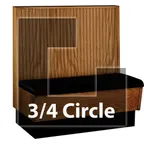 image of JustChair JBSB-WCP-TQ-48-GR1/COM 3/4 Circle Banquette Bench, Horizontal Beadboard Back, Upholstered Seat, 48" Height