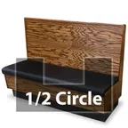 image of JustChair JBSB-WPF-HC-42-GR2 1/2 Circle Banquette Bench, Beadboard Back, Removable Seat, 42" Height