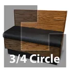 image of JustChair JBSB-WPF-TQ-36-GR1/COM 3/4 Circle Banquette Bench, Beadboard Back, Removable Seat, 36" Height