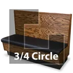 image of JustChair JBSB-WPF-TQ-42-GR2 3/4 Circle Banquette Bench, Beadboard Back, Removable Seat, 42" Height