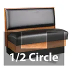 image of JustChair JBSB-WSS-HC-36-GR3 1/2 Circle Banquette Bench, Plain Back, Removable Seat, 36" Height