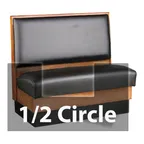 image of JustChair JBSB-WSS-HC-42-GR1/COM 1/2 Circle Banquette Bench, Plain Back, Removable Seat, 42" Height