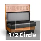 image of JustChair JBSB-WSS-HC-60-GR3 1/2 Circle Banquette Bench, Plain Back, Removable Seat, 60" Height