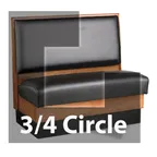 image of JustChair JBSB-WSS-TQ-42-GR1/COM 3/4 Circle Banquette Bench, Plain Back, Removable Seat, 42" Height
