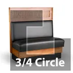 image of JustChair JBSB-WSS-TQ-48-GR2 3/4 Circle Banquette Bench, Plain Back, Removable Seat, 48" Height