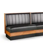image of JustChair JBSB-WSS-UCH-42-GR3 Banquette Bench, Vertical Channel Back, Removable Seat, 42" Height