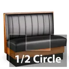 image of JustChair JBSB-WSS-UCH-HC-54-GR2 1/2 Circle Banquette Bench, Vertical Channel Back, Removable Seat, 54" Height
