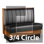 image of JustChair JBSB-WSS-UCH-TQ-60-GR1/COM 3/4 Circle Banquette Bench, Vertical Channel Back, Removable Seat, 60" Height