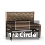 image of JustChair JBSB-WT-SBT-HC-36-GR1/COM 1/2 Circle Banquette Bench, Button Tufted Back, Upholstered Seat, 36" Height