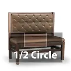 image of JustChair JBSB-WT-SBT-HC-42-GR2 1/2 Circle Banquette Bench, Button Tufted Back, Upholstered Seat, 42" Height