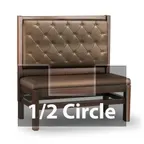 image of JustChair JBSB-WT-SBT-HC-48-GR3 1/2 Circle Banquette Bench, Button Tufted Back, Upholstered Seat, 48" Height