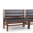 image of JustChair JBSB-WT-UHC-36-GR3 Banquette Bench, Horizontal Channel Back, Upholstered Seat, 36" Height