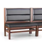image of JustChair JBSB-WT-UHC-42-GR3 Banquette Bench, Horizontal Channel Back, Upholstered Seat, 42" Height