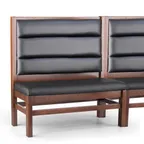 image of JustChair JBSB-WT-UHC-48-GR2 Banquette Bench, Horizontal Channel Back, Upholstered Seat, 48" Height