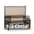 image of JustChair JBSB-WT-UPL-HC-42-GR3 1/2 Circle Banquette Bench, Plain Back, Upholstered Seat, 42" Height