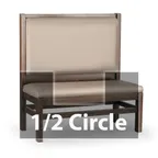image of JustChair JBSB-WT-UPL-HC-48-GR2 1/2 Circle Banquette Bench, Plain Back, Upholstered Seat, 48" Height