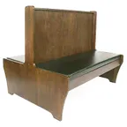 image of JustChair JEIMPORT-WDB-W 48"L Double Bead Board Back Booth, Wood Back and Seat, 42" Height