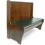 image of JustChair JEIMPORT-WSB-W 48"L Single Bead Board Back Booth, Wood Back and Seat, 42" Height