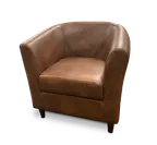 image of JustChair LA587N-GR3 Lounge Arm Chair, Upholstered Rounded Back, High Arms, German Beech Wood Frame