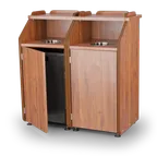 image of JustChair TRCPT-11SH-DBL-GR1 Trash Receptacle, 45" X 23-1/2" X 48"