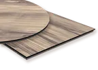 image of JustChair TTSMCH-48R-HICKORY 48" Round SmartChoice Table Top, Hickory Finish, Phenolic Compact HPL