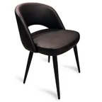 image of JustChair U12818-GR1 Hospitality Side Chair, Upholstered Contour Back, Black Steel Frame, Grade 1 Upholstery