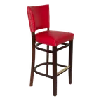 image of JustChair W31330-GR3 Bar Stool – Upholstered Flared Pullover Back, Beech Wood Frame, Grade 3 UPH, Glides