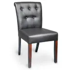 image of JustChair W58918-GR3 Indoor Side Chair with Upholstered Tufted Back and Web Seat, Beech Wood Frame