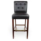 image of JustChair W58930-GR1 Bar Stool – Grade1 Upholstered, Tufted Back, Pullover Seat, Beechwood Frame, Footrest