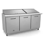 image of Kelvinator KCHMT70.30 71" Mega Top Sandwich/Salad Prep Table w/ 3 Doors, 30 Pans