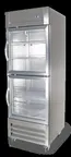 image of Kelvinator KCHRI27R2HGDR 26" One Section Reach-In Refrigerator w/ 2 Glass Half Doors, Bottom Mounted, Stainless Steel, 23 cu. ft.