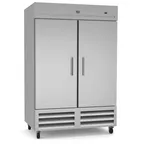 image of Kelvinator KCHRI54R2DRE 53" 2-Section Reach-In Refrigerator w/ 2 Solid Doors, Bottom Mount, Stainless Steel, 49 cu. ft.