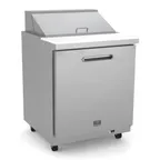 image of Kelvinator KCHST27.8 28" One Section Sandwich / Salad Prep Table w/ 1 Door, 8 Pans