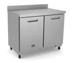 image of Kelvinator KCHUCWT36F 36" 2-Solid Door Worktop Freezer, Stainless Steel Exterior, 8.9 cu. ft.