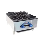 image of Comstock-Castle KFHP18 18" Countertop Gas Hotplate with (2) Burners, Manual Controls, 80.000 BTU