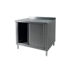 image of Klinger's Trading BCB3072-W/SHELF 72" Cabinet Base Sliding Doors Work Table with Mid-Shelf / Upturn