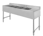image of Klinger's Trading DEL42D 72" Four Compartment Sink, 10"W x 14"L Bowl With 2 Drainboards