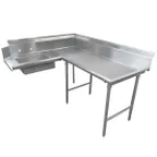 image of Klinger's Trading DTS-3084L Soiled "L" Shaped Dishtable w/ Left Table, Corner Design, 10" Backsplash