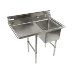 image of Klinger's Trading ECS1DL24 42" One Compartment Sink, 16"W x 20"L Bowl With Left-Hand Drainboards