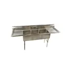 image of Klinger's Trading ECS32D1818 Three Compartment Sink, 84"W X 25-1/2"D X 41"H