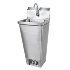 image of Klinger's Trading FOOT-FVHS-1000 16" Freestanding Hand Sink w/Faucet, Foot Valves & Soap Dispenser