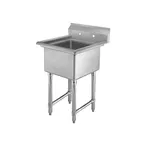 image of Klinger's Trading HDS1 23" One Compartment Sink, 18"W x 18"L Bowl Without Drainboards