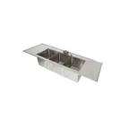 image of Klinger's Trading MDIS32D Drop-In Sink, Three Compartment, (2) 15" Drainboards