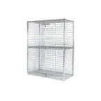image of Klinger's Trading SECURITYCAGE-2430 Wire Security Cage Unit with Chrome Finish, 30" x 24" x 63"